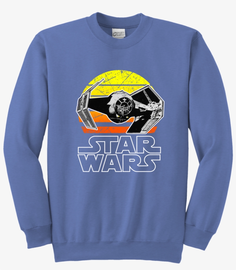 Star Wars Vintage Tie Fighter Youth Crewneck Sweatshirt - Comical Shirt Men's Halloween Costume Pumpkin Face, transparent png #156058