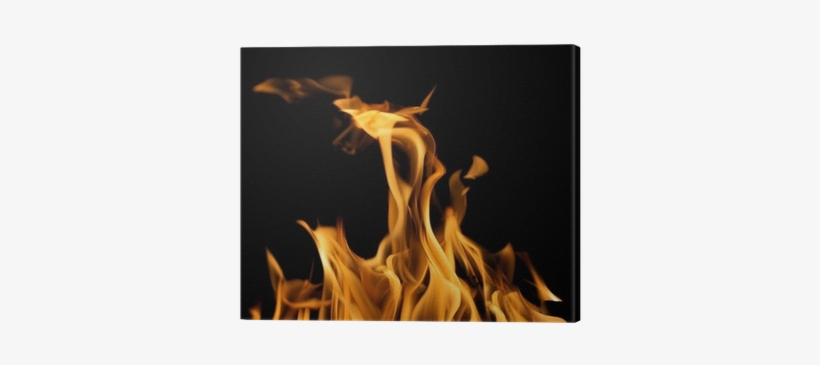 Yellow Bright Fire Sparks Isolated On Black Canvas - Flame, transparent png #156129