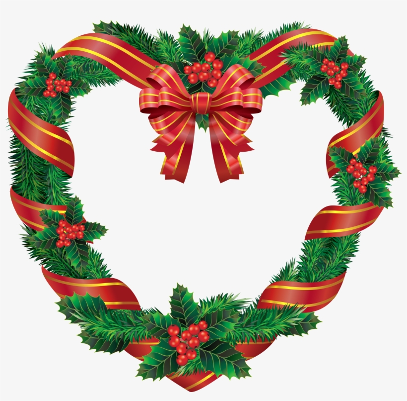 Heart Christmas Wreath Transparent Png - Wreath Transparent, transparent png #156176