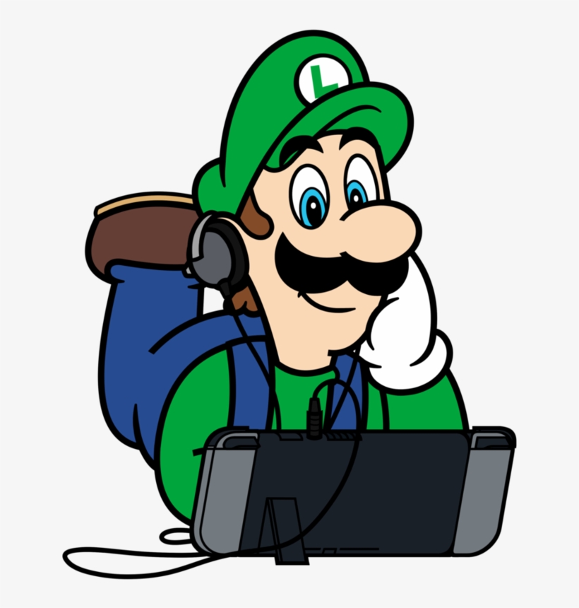 Super Mario X Nintendo Switch - Luigi Playing Nintendo Switch, transparent png #156202