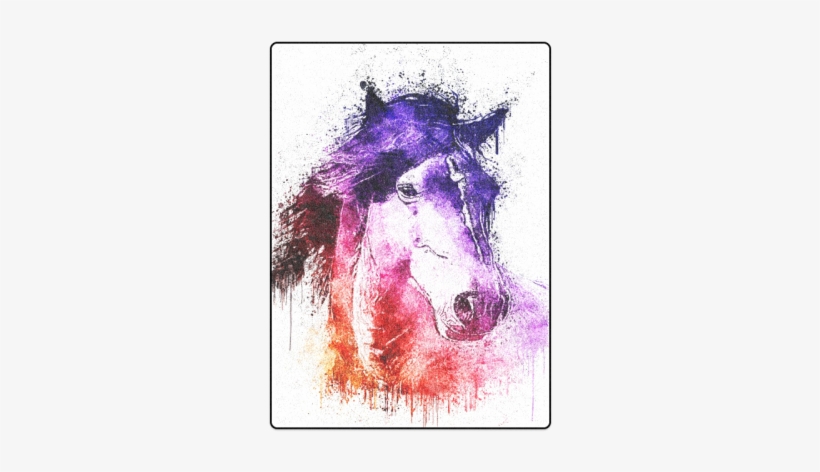 Watercolor Horse Blanket - Watercolor Horse Pillow Case, transparent png #156225