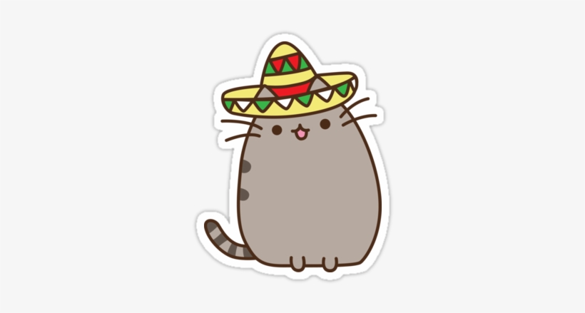 "pusheen Taco" Stickers By Reun - Drawings Of Pusheen Cat, transparent png #156491