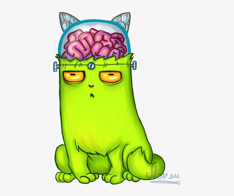 Zombie Cat With Robot Ears - Deviantart, transparent png #156965