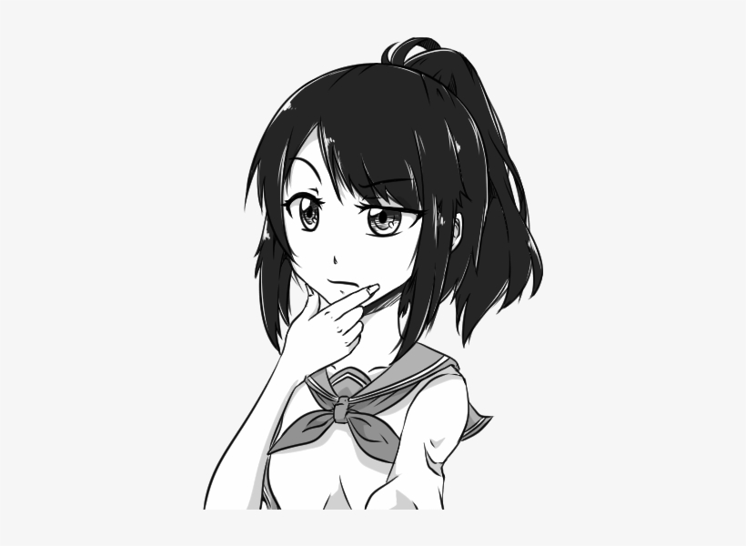 Thinking - Yandere Chan Thinking, transparent png #157339