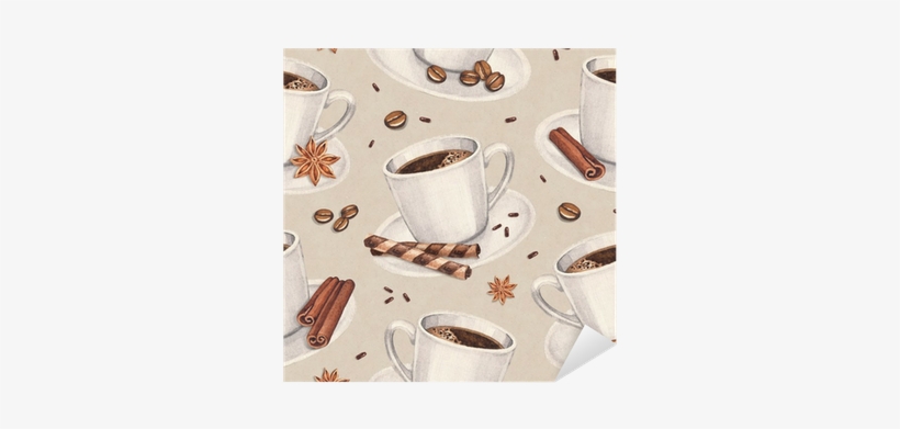 Watercolor Illustrations Of Coffee Cup - Papel De Parede De Cafe Adesivo, transparent png #157514