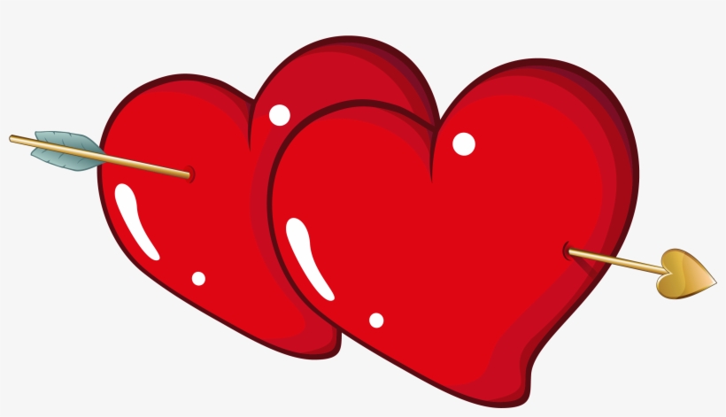 Valentine Hearts With Arrow Png Clipart Picture Heart - Heart With Arrow Png, transparent png #157581