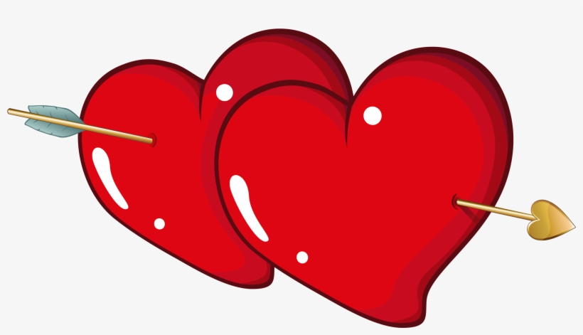 Download Valentine Hearts With Arrow Png Clipart Picture Heart ...