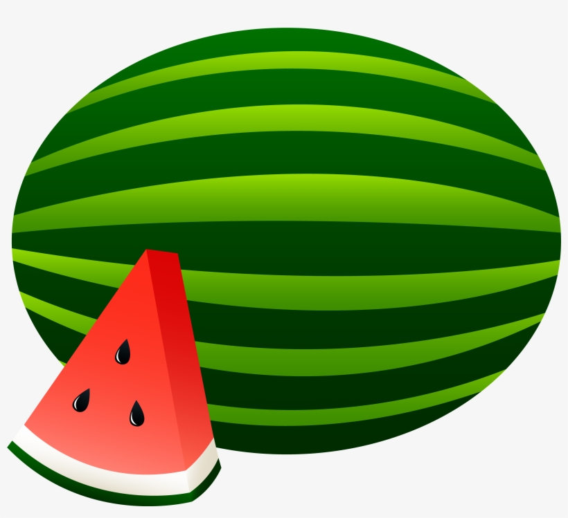 Watermelon Whole And Slice - Cartoon Picture Of Watermelon, transparent png #157833