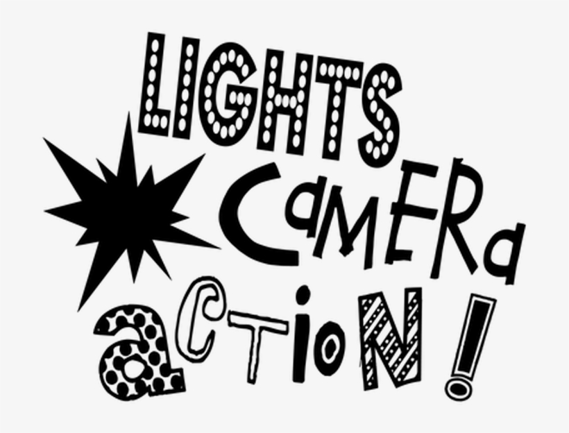 Photo Camera Clipart Word Art - Lights Camera Action Words, transparent png #157907