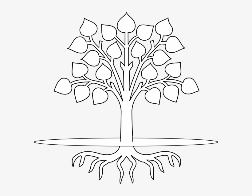 Apple Tree, Roots, Blogging, Clip Art, Illustrations - Tree Outline With Roots, transparent png #158022