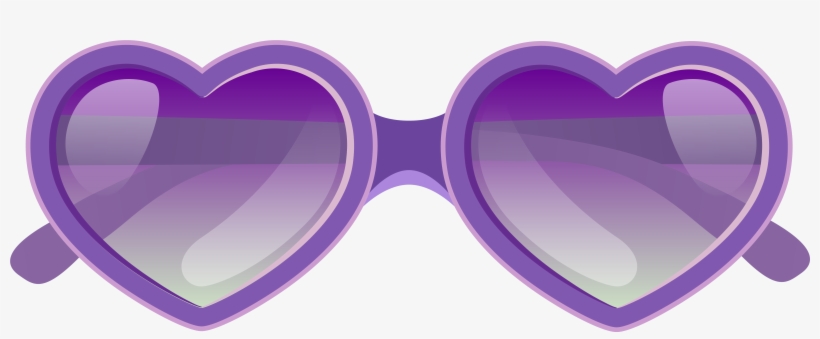 Purple Heart Sunglasses Png Clipart Image - Beach Sunglasses Clipart, transparent png #158087