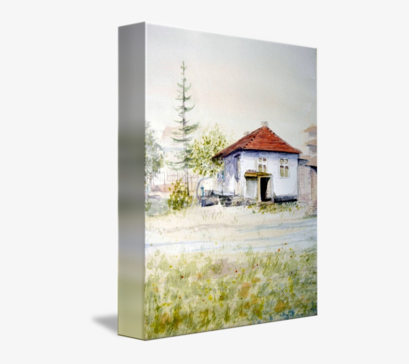 Library Old House Serbia Original Art By Nenad - Watercolor Painting, transparent png #158113