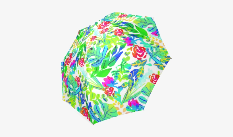 Cute Tropical Watercolor Flowers Foldable Umbrella - Cafepress Jungle Watercolor Flowers F Full/queen Duvet, transparent png #158366