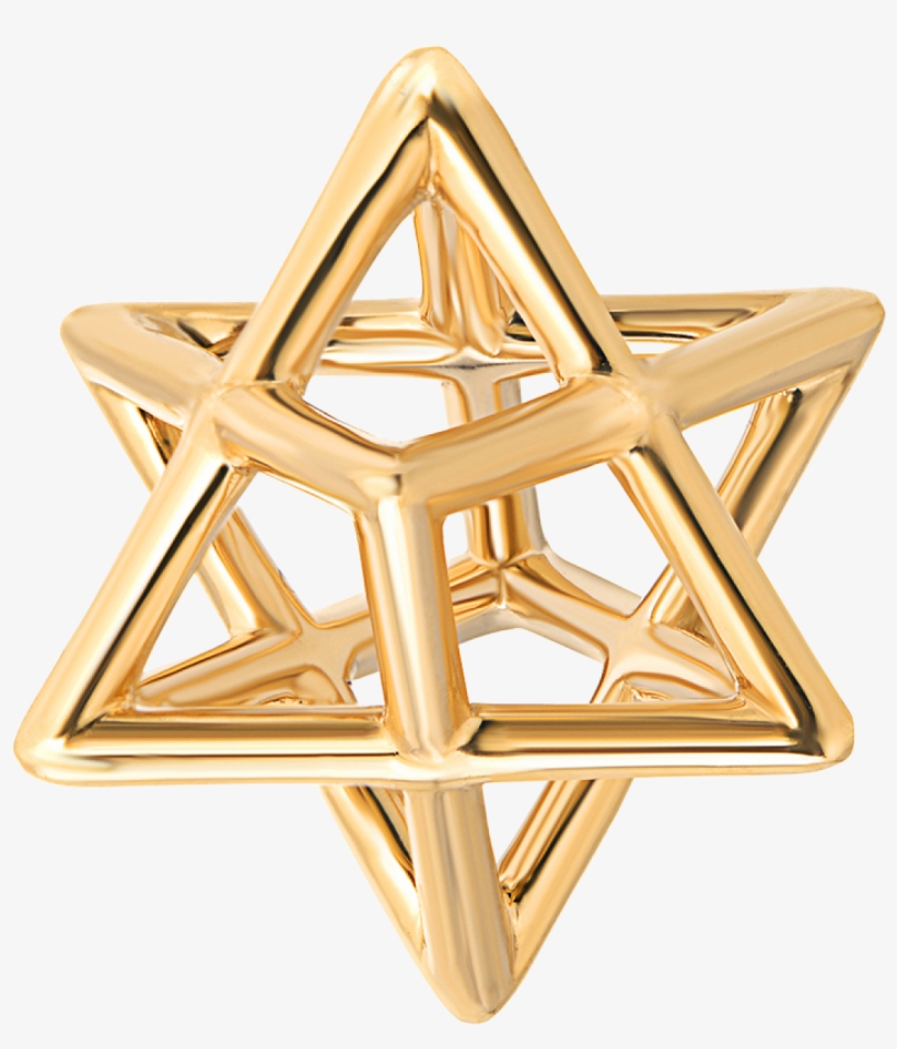 Star Of David Merkaba Body Yellow Gold Pendant Necklace, transparent png #158822