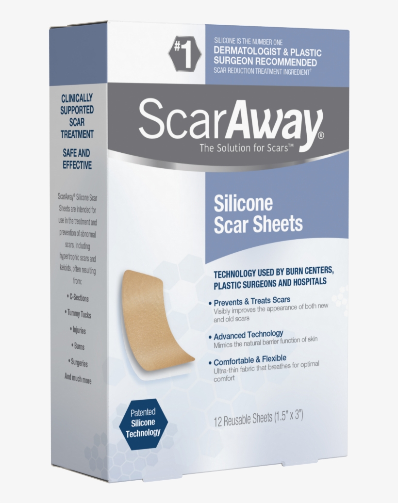 Scaraway Silicone Scar Sheets - Scar Away Silicone Sheets, transparent png #159139