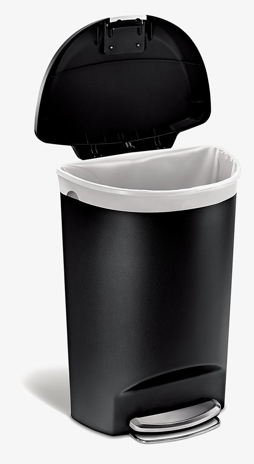 Trash Can Png Photo - Simplehuman Plastic Semi Round 50 Liter Step