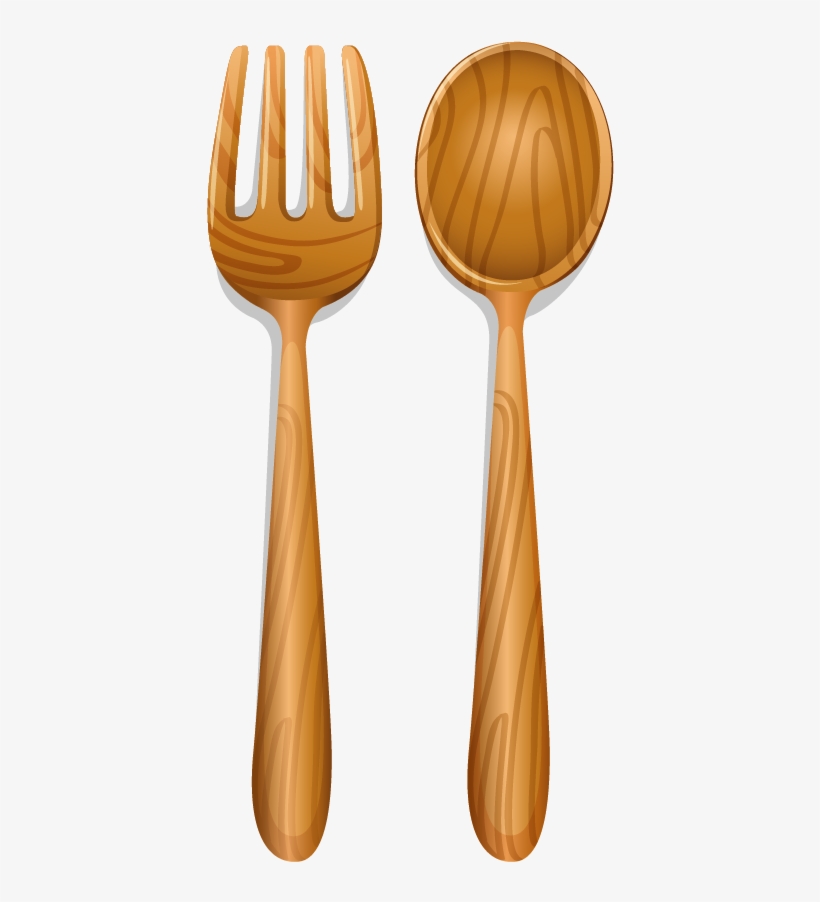 Knife Wooden Illustration Download - Wooden Spoon And Fork Png, transparent png #159324