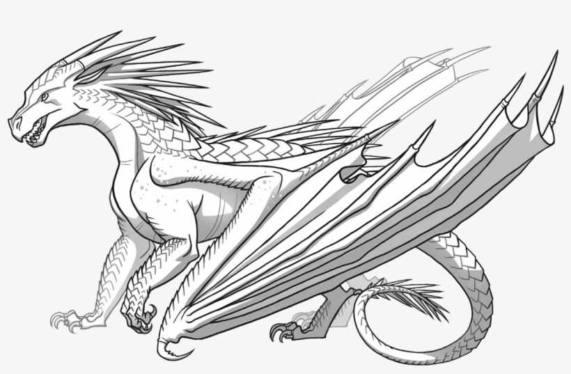 28 Collection Of Insane Dragon Drawing - Wings Of Fire Icewing Base, transparent png #1500254