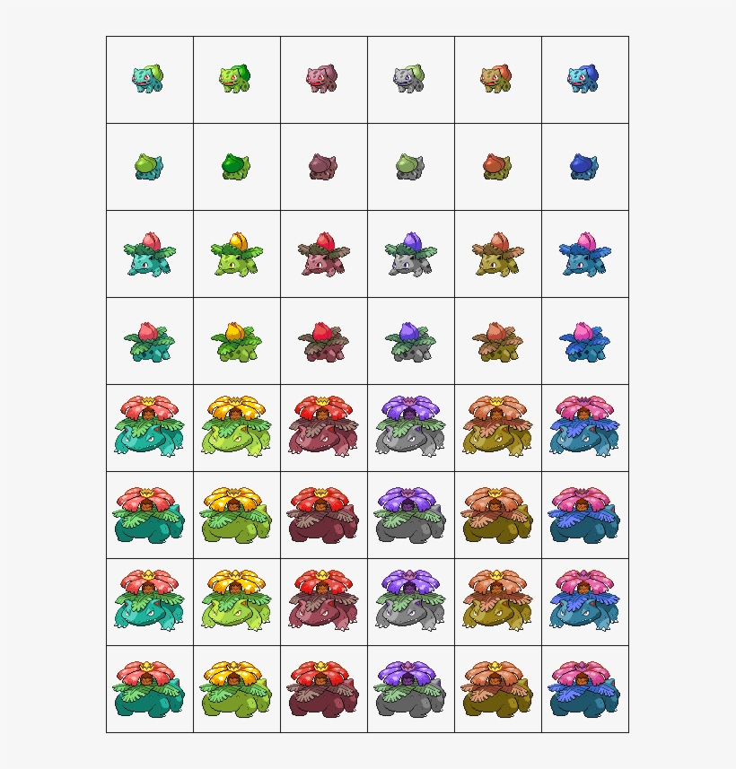Pokemon Recolors The First 151 Pokemons' Families Sprites - Imgur Llc, transparent png #1500739