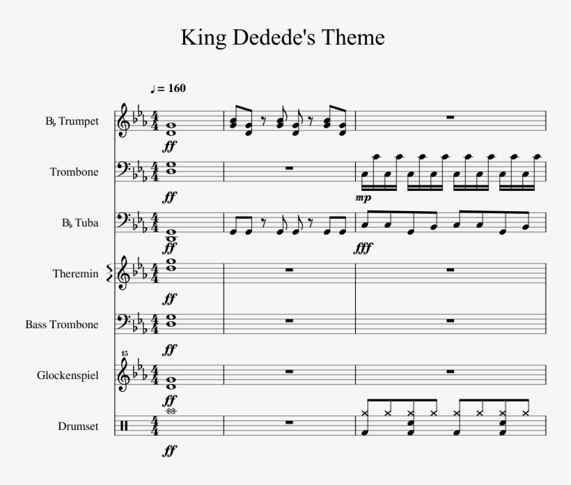 King Dedede's Theme Sheet Music 1 Of 18 Pages - Music, transparent png #1501009