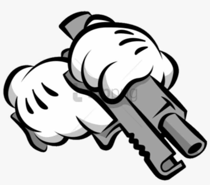 Report Abuse - Mickey Mouse Hand With Gun, transparent png #1501767