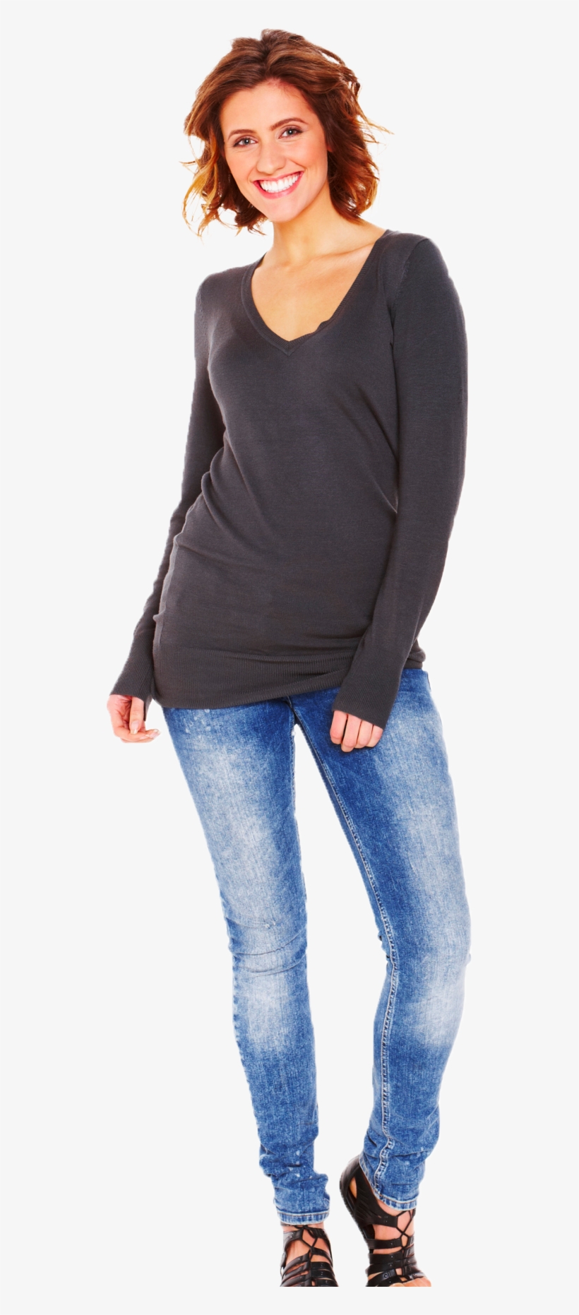 Photoshop - Woman In Jeans Png, transparent png #1501791