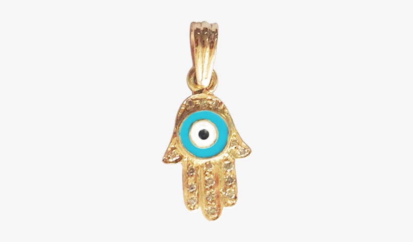 Evil Eye Gold Charm With Fatima's Hand - Hamsa, transparent png #1502007