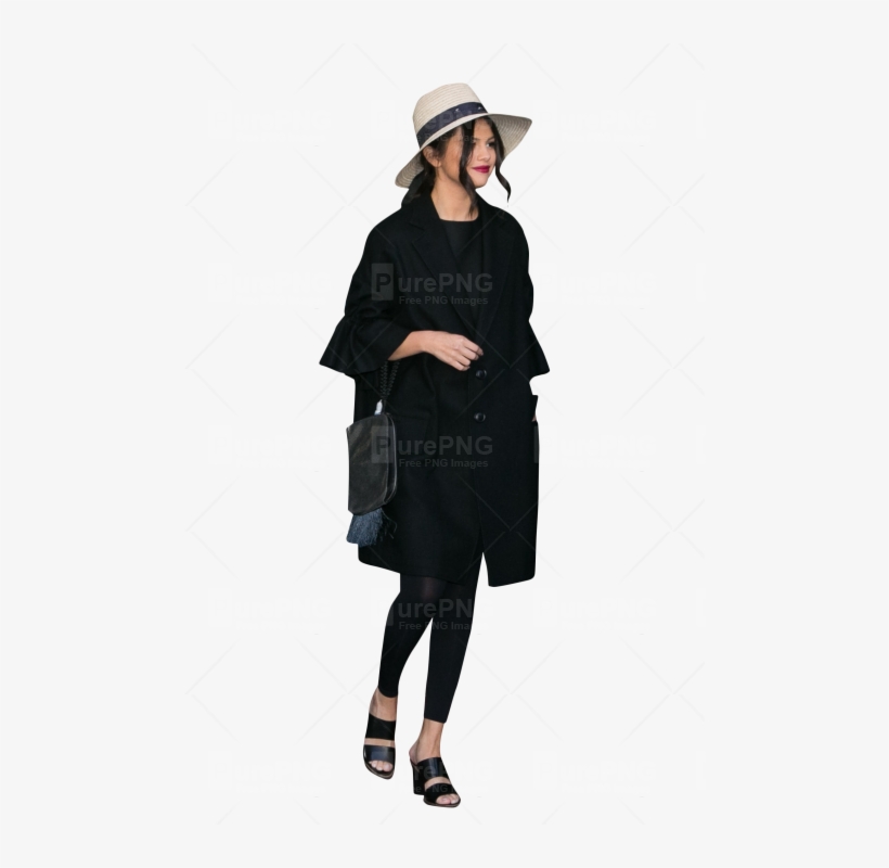 Black Woman Standing Png - Overcoat, transparent png #1502542