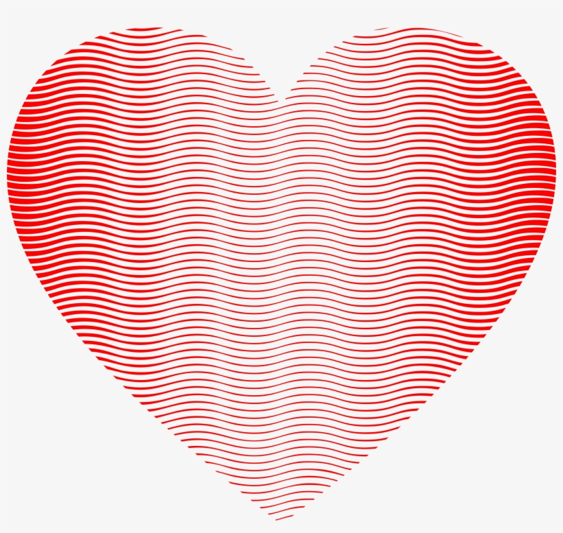 Wavy Heart Line Art 2 Png Black And White Download - Heart, transparent png #1502644