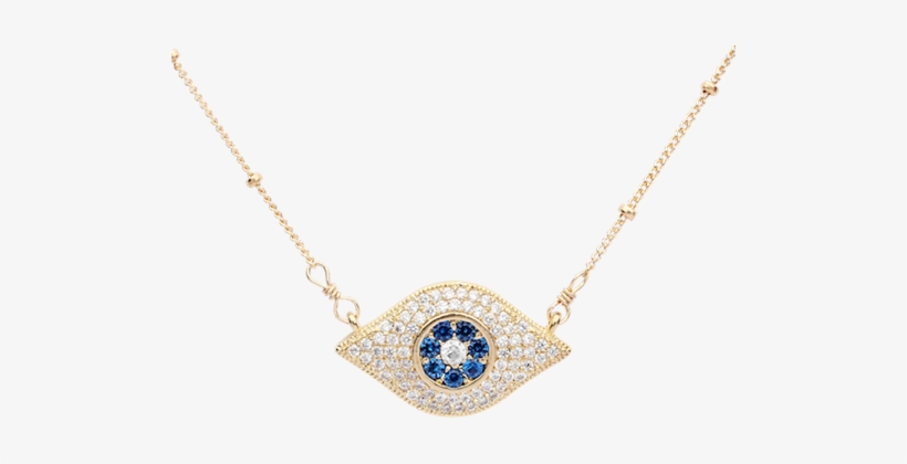 Large Colored And Cz Evil Eye Necklace - Locket, transparent png #1502673