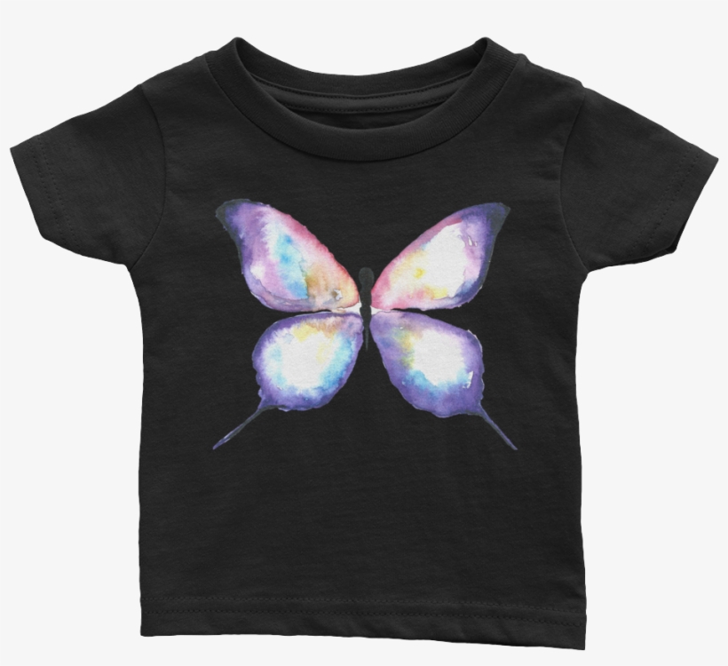 Lilac Watercolor Butterfly Infant Tee - T-shirt, transparent png #1502822