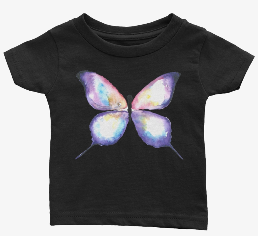Lilac Watercolor Butterfly Infant Tee - T-shirt, transparent png #1502822