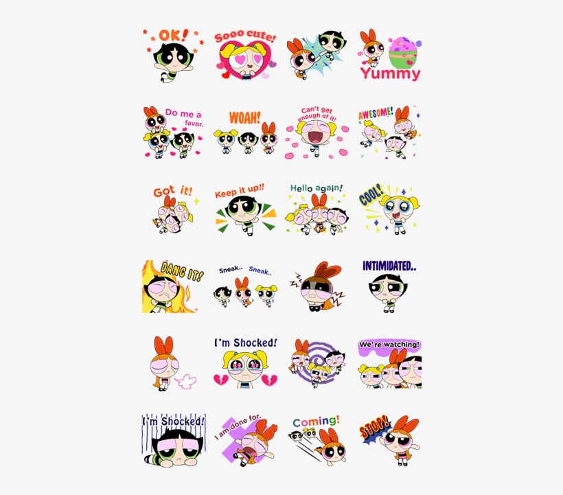 Line Official Stickers - Powerpuff Girls Line Stickers, transparent png #1503082