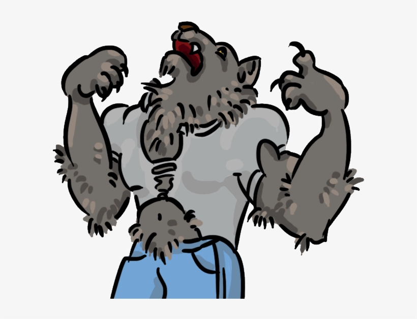 File - W-werewolf - Transparent Cartoon Werewolf, transparent png #1503750