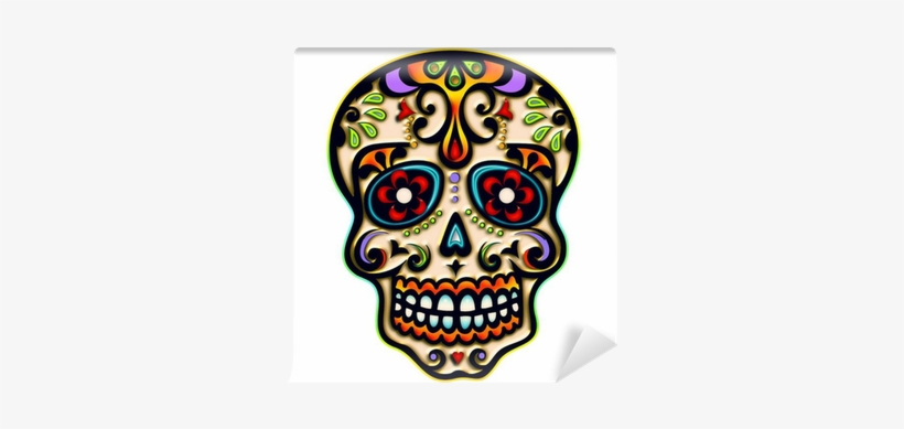 Sugar Skull, Mexiko, Totenkopf, Ornament Wall Mural - Muertos Day Mexico, transparent png #1504081