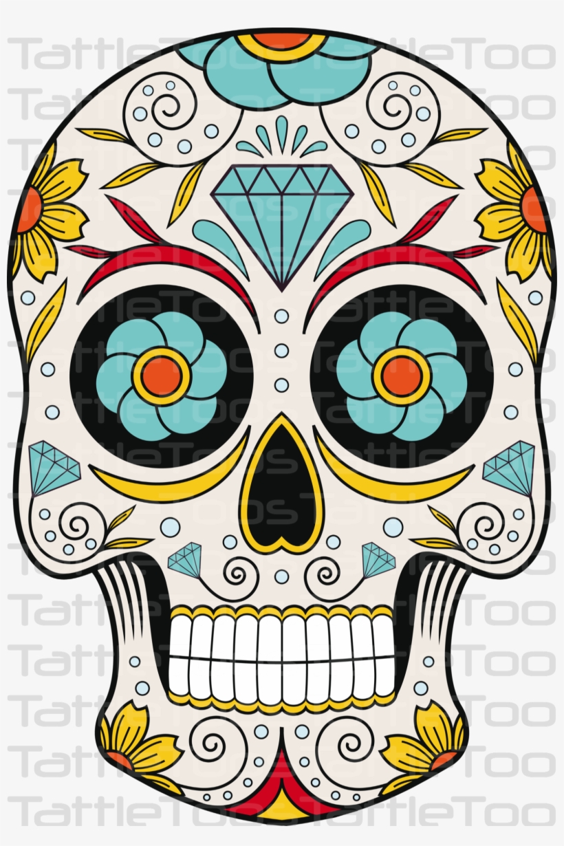 Sugskull - Sugar Skull Oval Ornament, transparent png #1504088