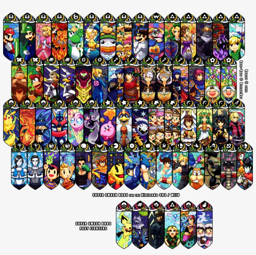 Smash Bros Character Panel Compilation By Quas-quas - Super Smash Bros Mural, transparent png #1504234