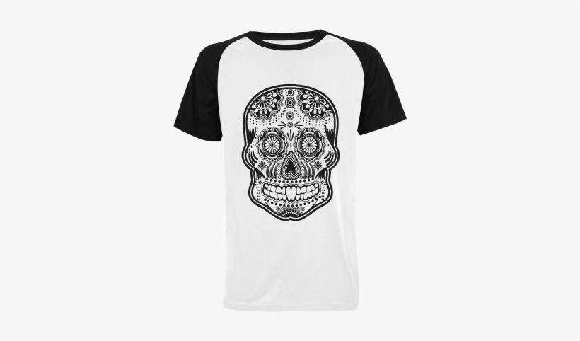 Sugar Skull Men's Raglan T-shirt Big Size (model T11 - Cafepress Skull Throw Pillow, transparent png #1504336