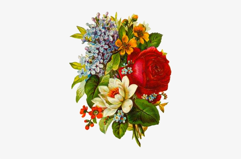 This Counted Cross Stitch Pattern Of A Flower Bouquet - Vintage Flower Bunch, transparent png #1504424