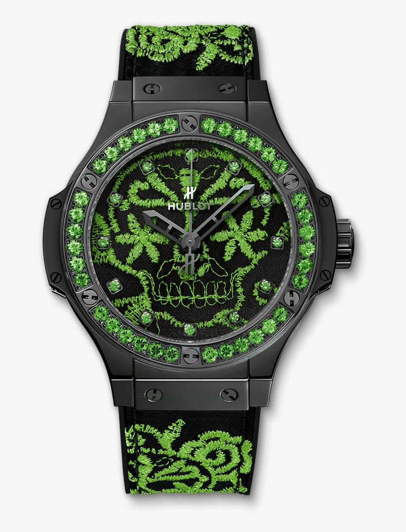 Big Bang Broderie Sugar Skull Fluo Malachite Green, transparent png #1504506