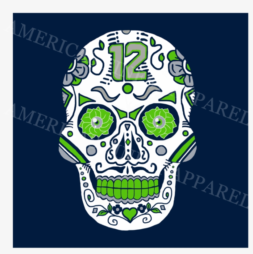 Seattle Sugar Skull - Seattle Seahawks Sugar Skull, transparent png #1504632