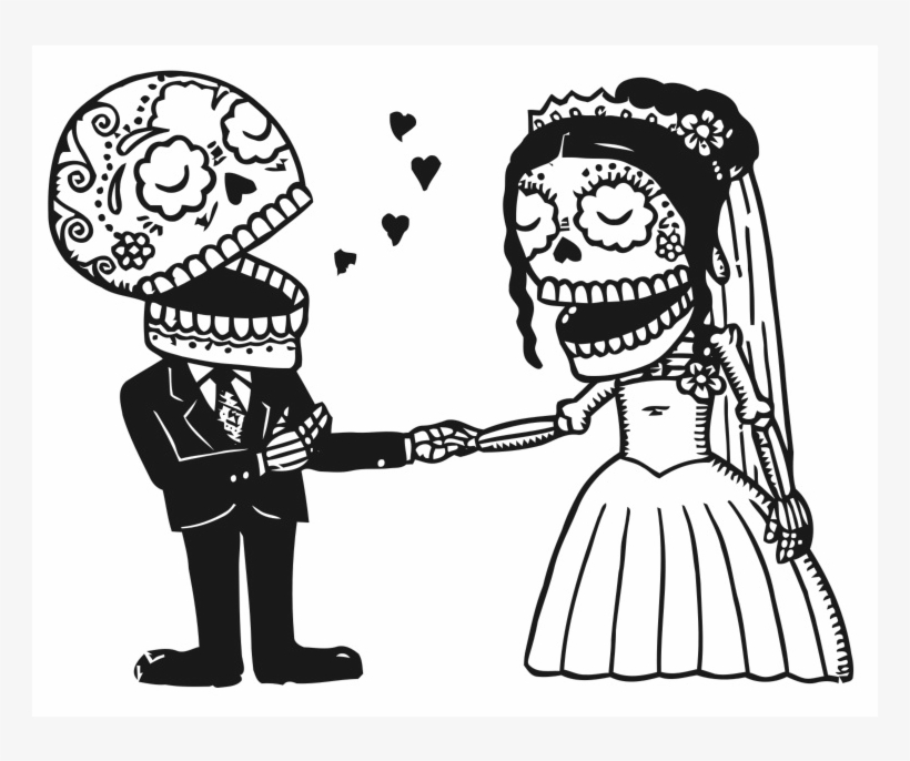 Schedule - Dia De Los Muertos Bride And Groom Drawing, transparent png #1504721