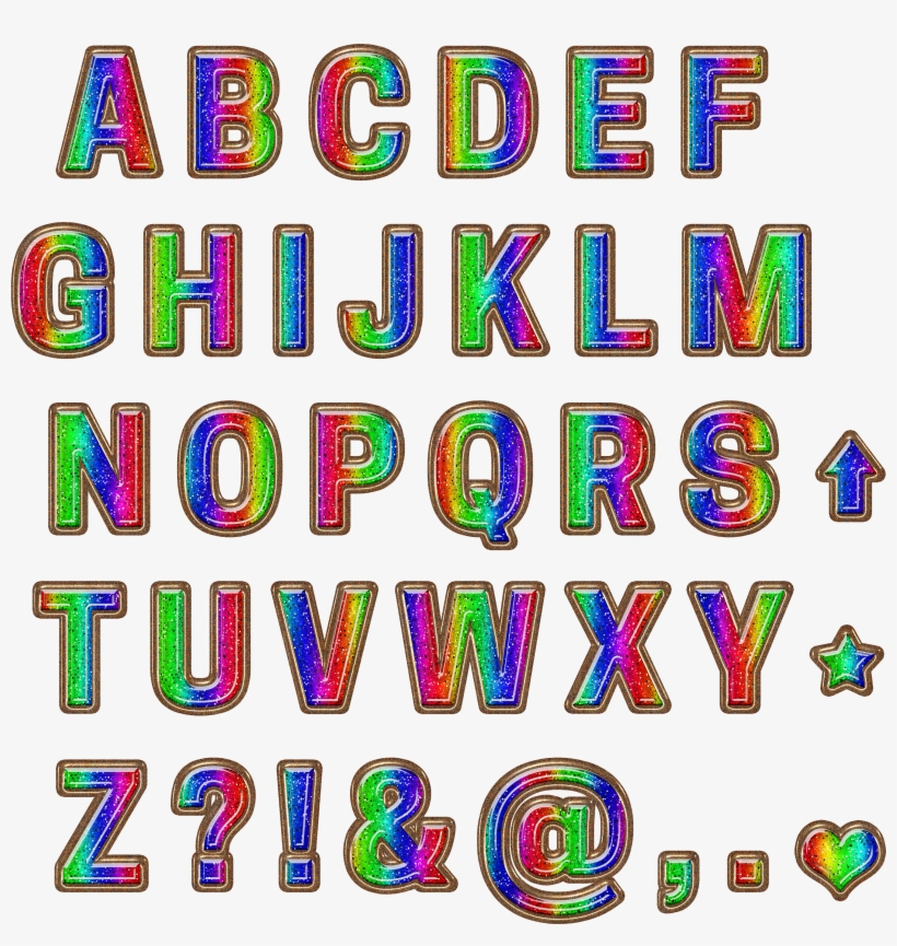 Free Download ~ Glossy Rainbow Glitter Alphabet In, transparent png #1505779