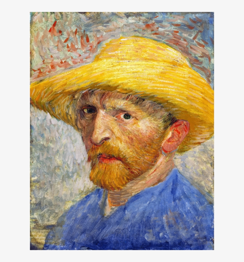 Medium Image - Van Gogh Self Portrait With Straw Hat, transparent png #1505912