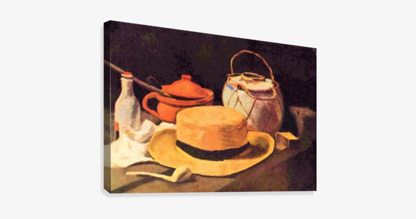 Still Life With Pipe And Straw Hat By Van Gogh Canvas - Vincent Van Gogh Still Life 1885, transparent png #1506192