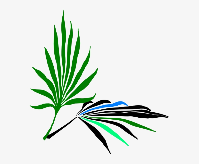 Palm Leaves Clip Art At Clker - Palm Frond Clip Art, transparent png #1507647