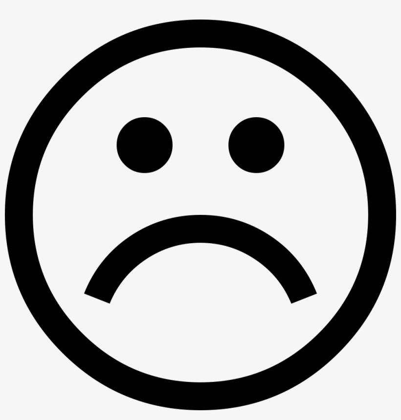 Png File Svg - Sad Smiley Black And White, transparent png #1507859