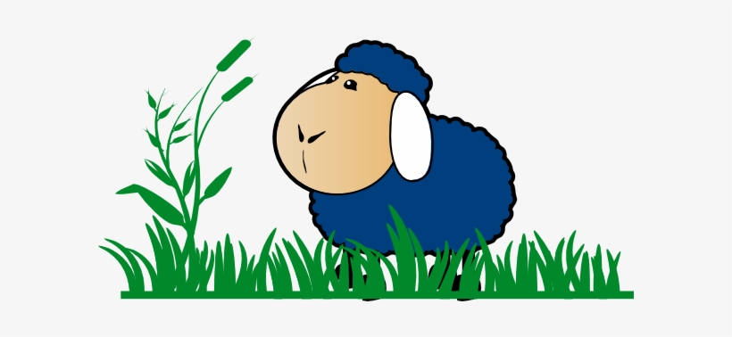 Blue Sheep With Grass Svg Clip Arts 600 X 298 Px, transparent png #1508021