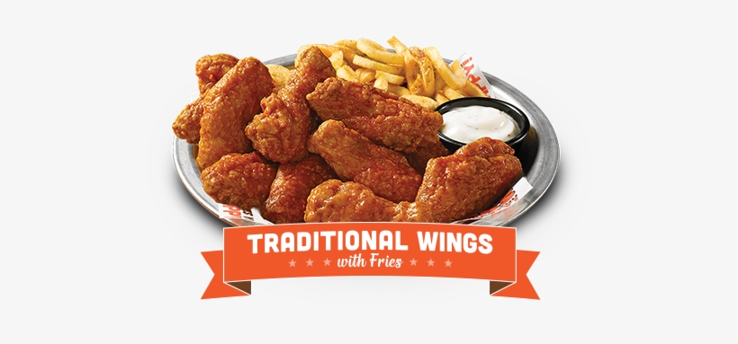 Boneless Wings With Fries - Wings And Fries Png, transparent png #1508283