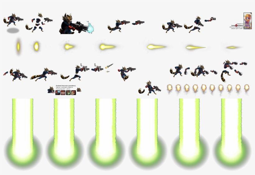 Click To View Full Size - Rocket Raccoon Sprite Sheet, transparent png #1508818